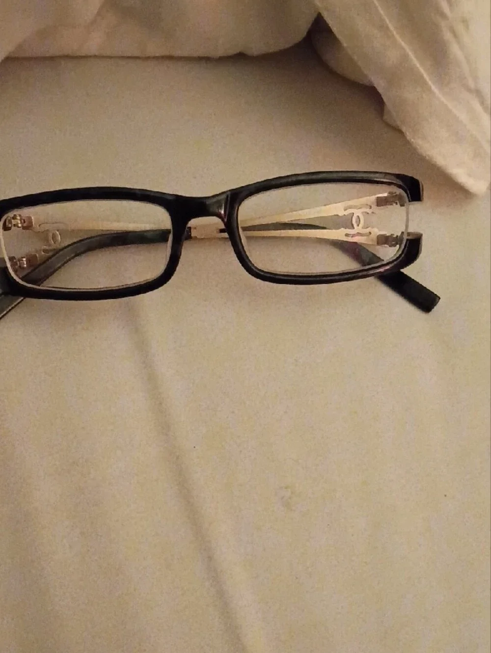 CHANEL Gold and Black Sunglasses Temples with CC Logo